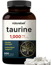 NatureBell Taurine 1000mg bottle for high-potency daily wellness