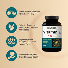 NatureBell Vitamin E Softgels bottle in hand for convenient daily supplementation.
