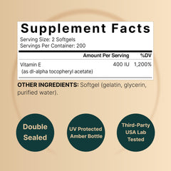 NatureBell Vitamin E Softgels capsule closeup suggesting skin nourishment and easy absorption.