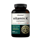 NatureBell Vitamin K Complex bottle front highlighting full-spectrum K1 and K2 benefits
