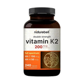 NatureBell Vitamin K2-240 capsules bottle with full spectrum MK-7 and MK-4 for calcium support.