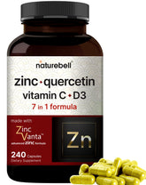 NatureBell Zinc Quercetin bottle front view suggests daily immune support.