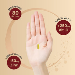 NatureBell Zinc Quercetin dosage spoon demonstrates simple daily regimen for routine use.