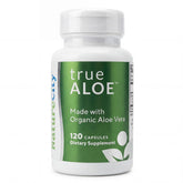 NatureCity TrueAloe bottle-front showcases pure plant-based capsules for daily digestive balance.
