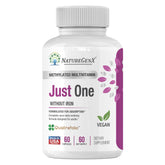 NatureGenX Just One Daily Methylated Multivitamin bottle shows vegan, gluten-free daily nutrition