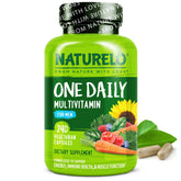 Naturelo Mens Multivitamins bottle front, a daily nutrition staple for active men.