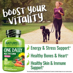 Naturelo One Daily Women capsules close-up — vegan nutrients for vitality.