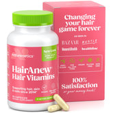 Naturenetics HairAnew bottle with capsules for daily hair support.