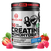 Natures Aid creatine gummy 5g bottle for convenient daily workout dosing.
