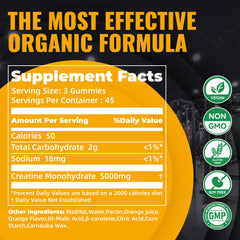 Three gummies per serving shown for easy daily dosing
