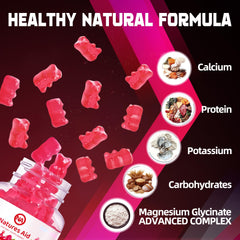 Natures Aid raspberry gummies close-up showing the soft, chewable texture.