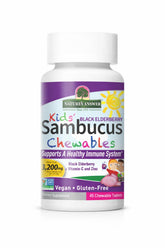 Nature's Answer Kids Sambucus chews bottle front shows kid-friendly immune support