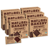 Nature's Bakery Double Chocolate Brownie Bar front view, a convenient plant based snack