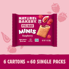 Nature's Bakery fig bar minis with whole grains—vegan-friendly snack option.