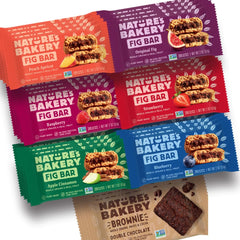 Nature's Bakery fig bars variety pack front view; grab-and-go snacking for busy days.