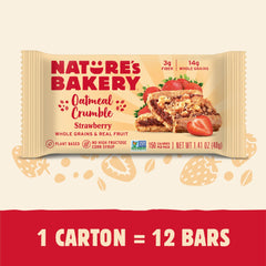 Nature's Bakery real fruit-filled bar close-up highlights fruit and oats.