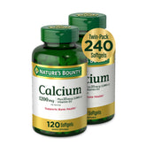 Nature's Bounty Calcium D3 softgels bottle with bone support messaging.
