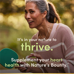 Packaging shot of Nature's Bounty CoQ10 bottle on shelf.