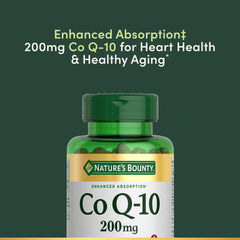 Nature's Bounty CoQ10 rapid-release softgels displayed for easy daily use