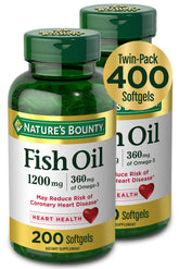 Nature's Bounty Fish Oil softgels bottle front may support heart health.