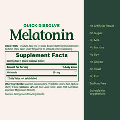 Nature's Bounty Melatonin dissolving tablets in water for a quick nightly routine.