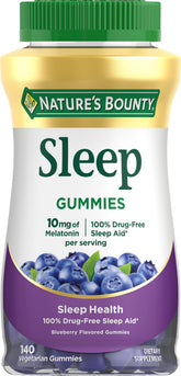 Nature's Bounty blueberry melatonin gummies bottle supports sleep