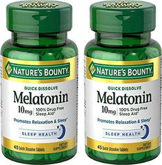 Nature's Bounty Melatonin Quick Dissolve bottle for easy nightly use