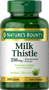 Nature's Bounty Milk Thistle capsules bottle for convenient daily liver health support