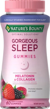 Nature's Bounty Gorgeous Sleep Gummies bottle front view suggesting a restful night