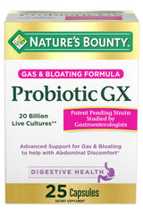 Nature's Bounty Probiotic GX bottle for daily digestive support.