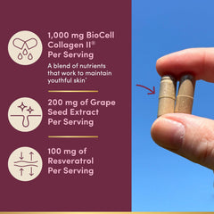 Nature’s Bounty bottle featuring resveratrol and grape seed extract for antioxidant support.