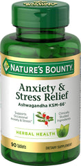 Nature's Bounty Stress Relief bottle with KSM-66 Ashwagandha supports occasional stress response