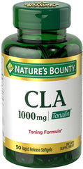 Nature's Bounty Tonalin 1000mg softgels bottle for daily body composition support.