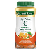 Nature's Bounty Vitamin C Gummies bottle front with orange chews for immune support.