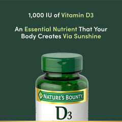 Vitamin D3 softgel label highlighting non-GMO and gluten-free attributes.