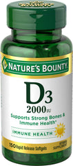 Nature's Bounty Vitamin D3 bottle cap close-up showing easy daily use
