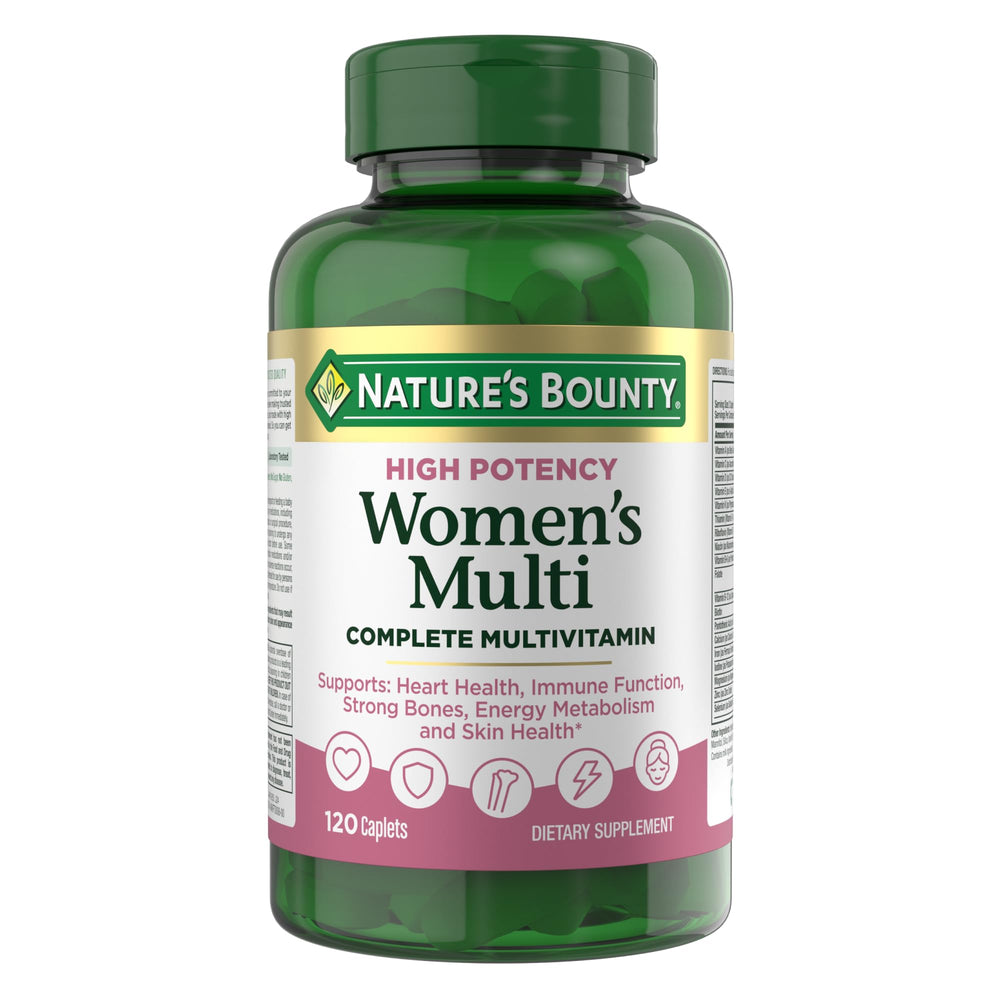 Nature’s Bounty Women’s Complete Multivitamin bottle showing essential nutrients for daily wellness
