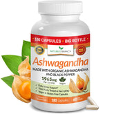 NATURE'S BRANCH UDAF organic ashwaganda bottle supports daily calm and focus.
