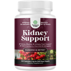 Natures Craft Advanced Kidney Cleanse bottle label highlighting detox support.