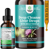 Natures Craft Deep Liver Cleanse drops bottle pour for easy daily support