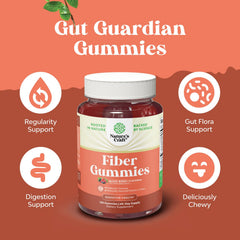 Natures Craft serving suggestion with two gummies for daily fiber intake