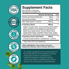 Nature's Craft Milk Thistle Complex label view emphasizes herbal liver support ingredients.