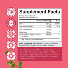 Nature's Craft saw palmetto for women bottle label details ingredients