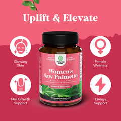 Nature's Craft saw palmetto for women packaging side with product overview