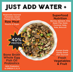 Nature's Diet Simply Raw served bowl showcasing ready-to-serve nutrition.