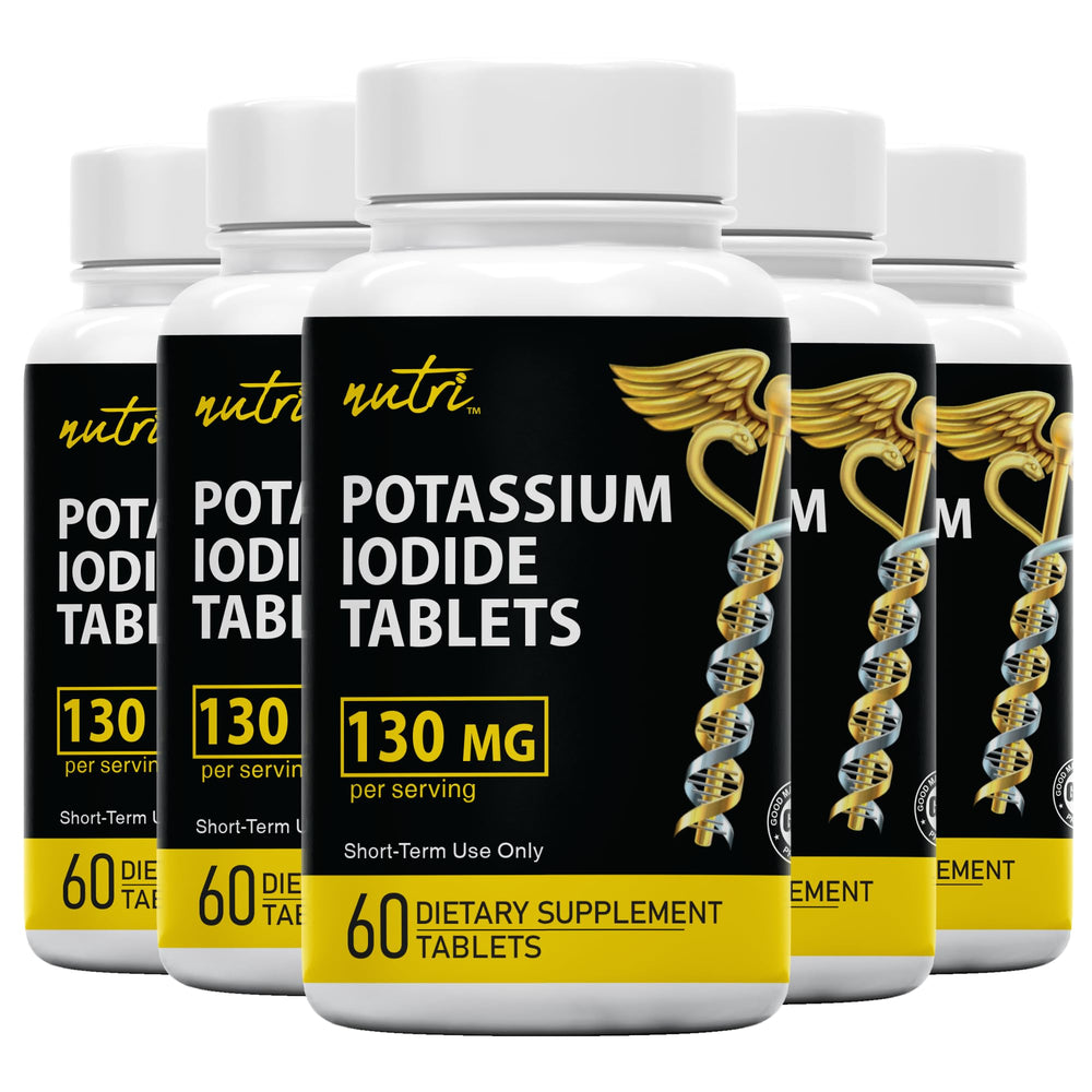 Nature's Fusions Potassium Iodide tablets front bottle for emergency preparedness