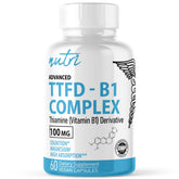 Nature's Fusions TTFD Thiamine B1 bottle front showing premium energy support