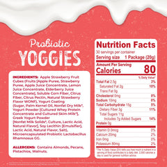Close-up of Nature's Garden Probiotic Strawberry Yoggies yogurt-coated bites.