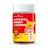 Nature's Key Appetite Booster Gummies bottle front with hawthorn flavor supports kid-friendly appetite.