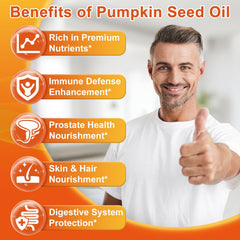 Natures Live cold-pressed pumpkin seed oil pour highlights pure extraction